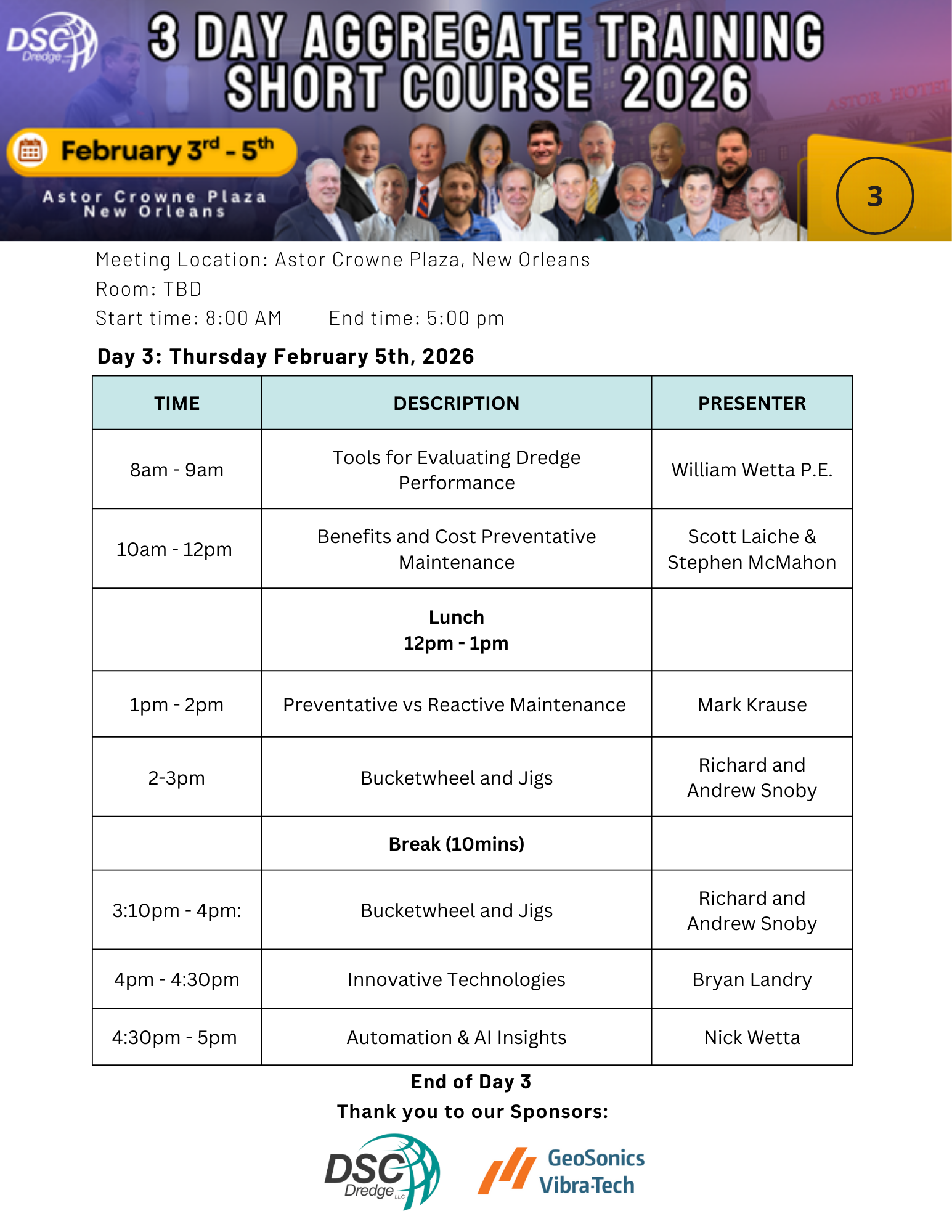 2026 3 Day Agg Training Agenda THUR