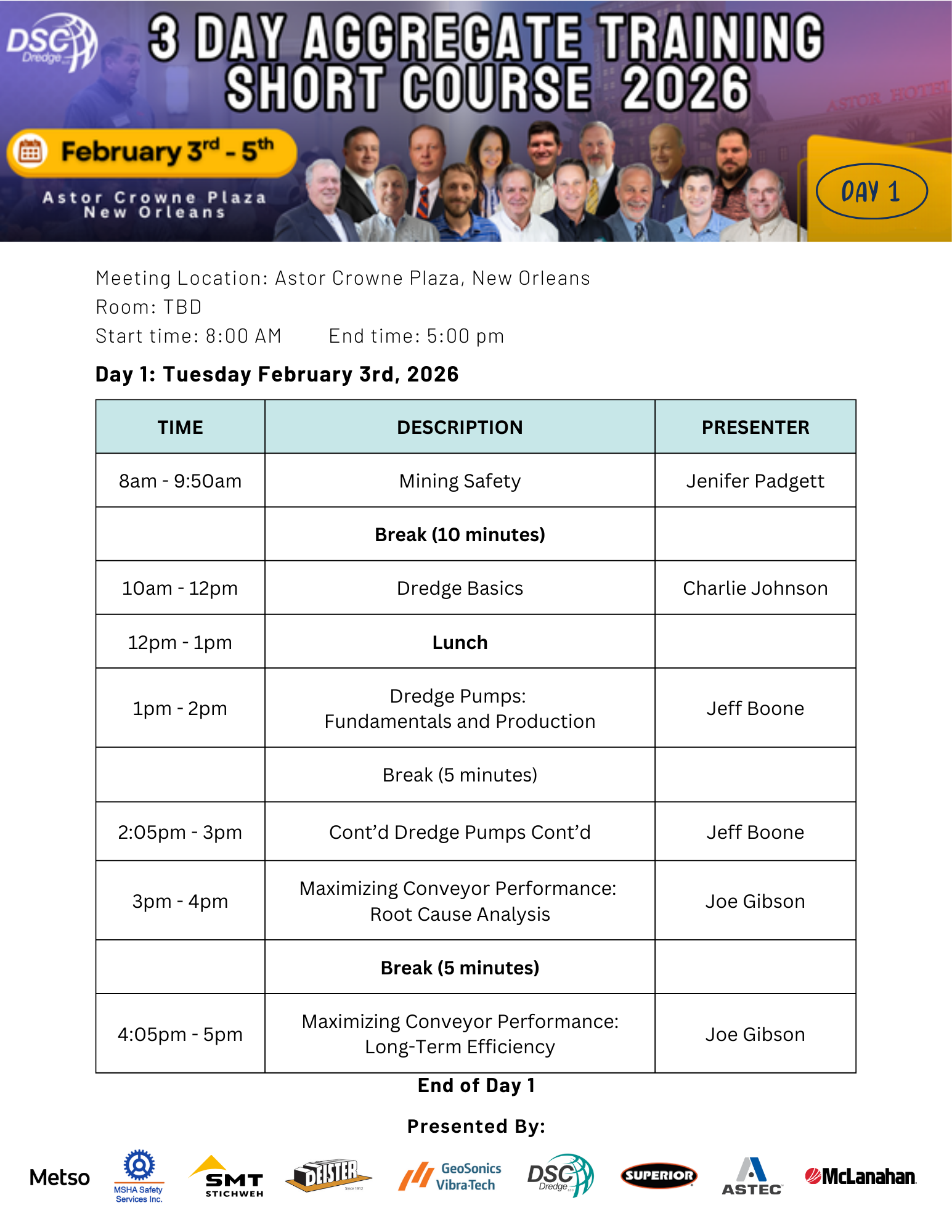 2026 3 Day Agg Training Agenda TUES